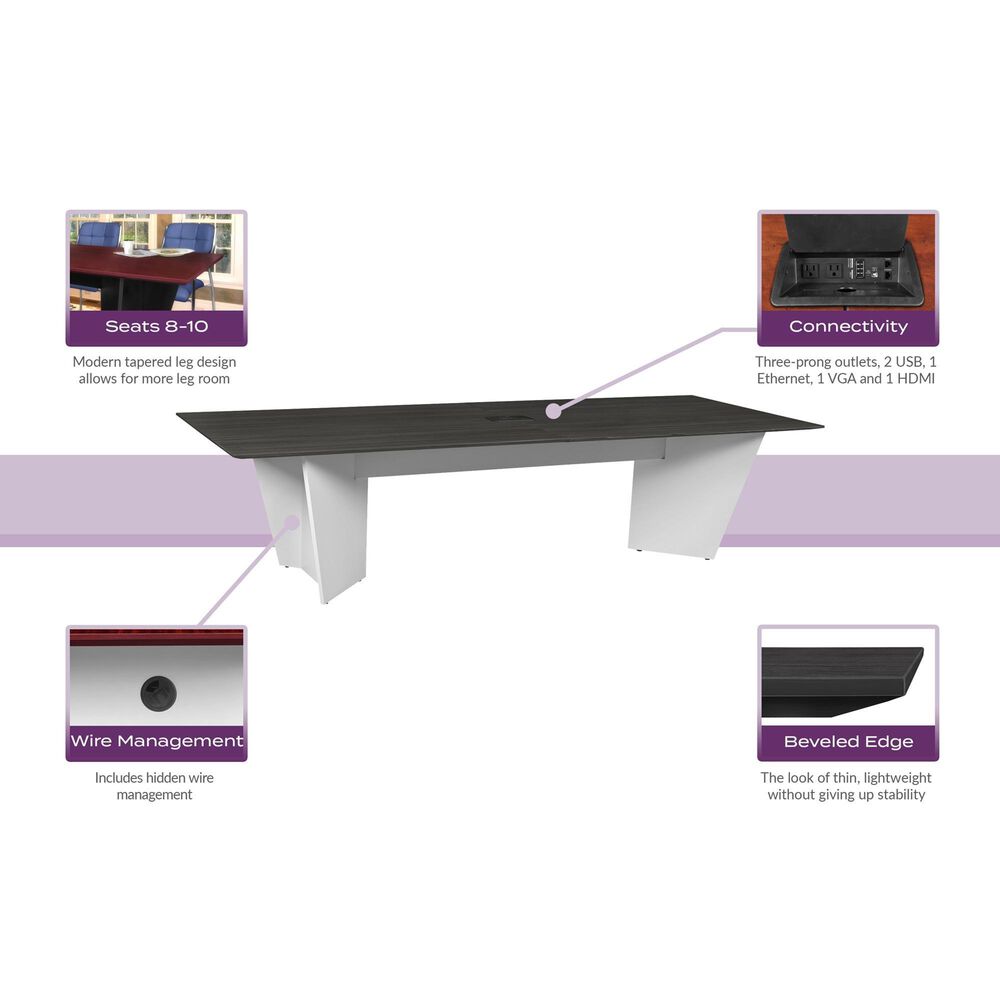 Regency Global Sourcing Array 120" Conference Table in White and Noble Oak, , large