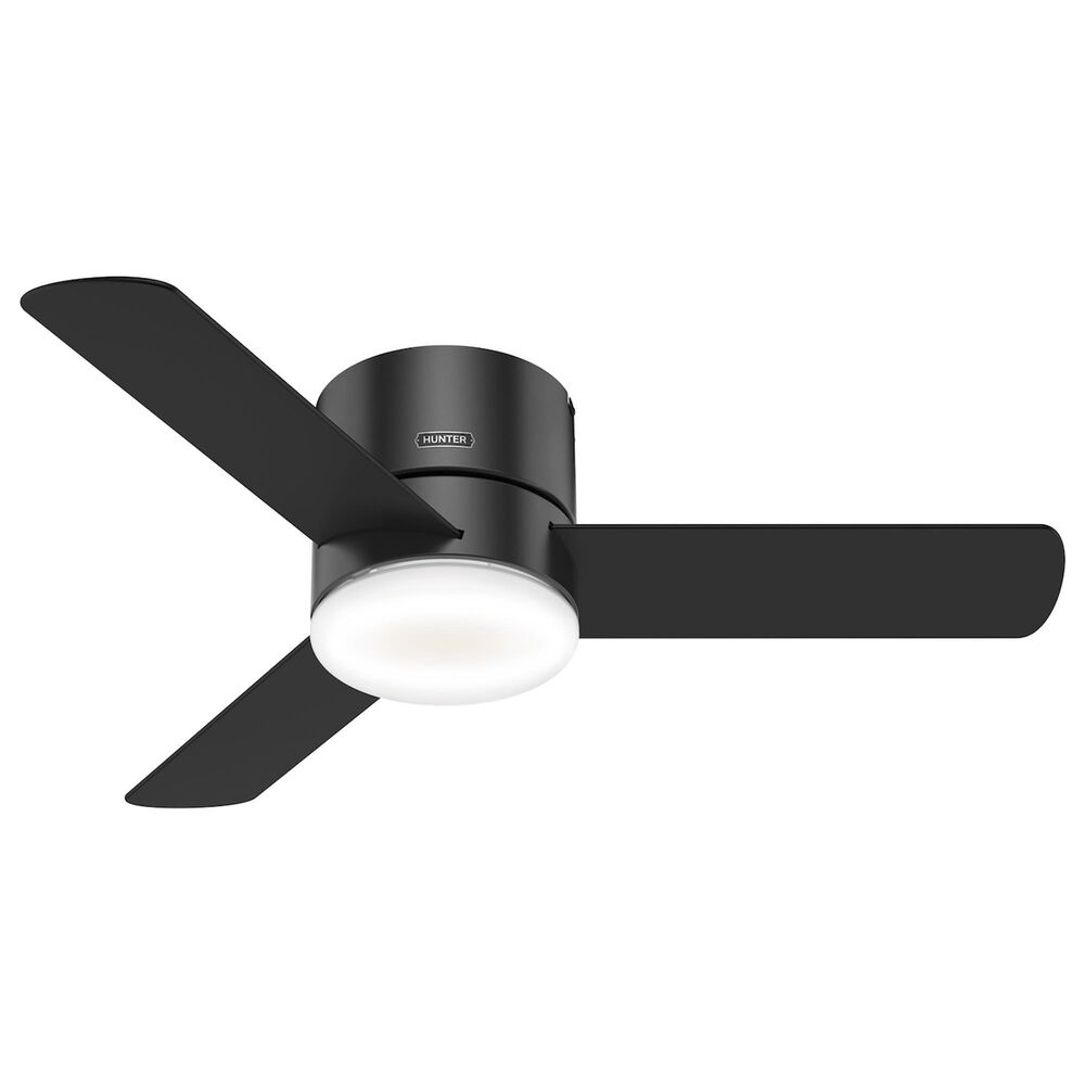 Hunter Minimus Low Profile 44&quot; Ceiling Fan with LED Light in Matte Black, , large