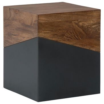 Signature Design by Ashley Trailbend Cube Accent Table in Brown and Gunmetal, , large