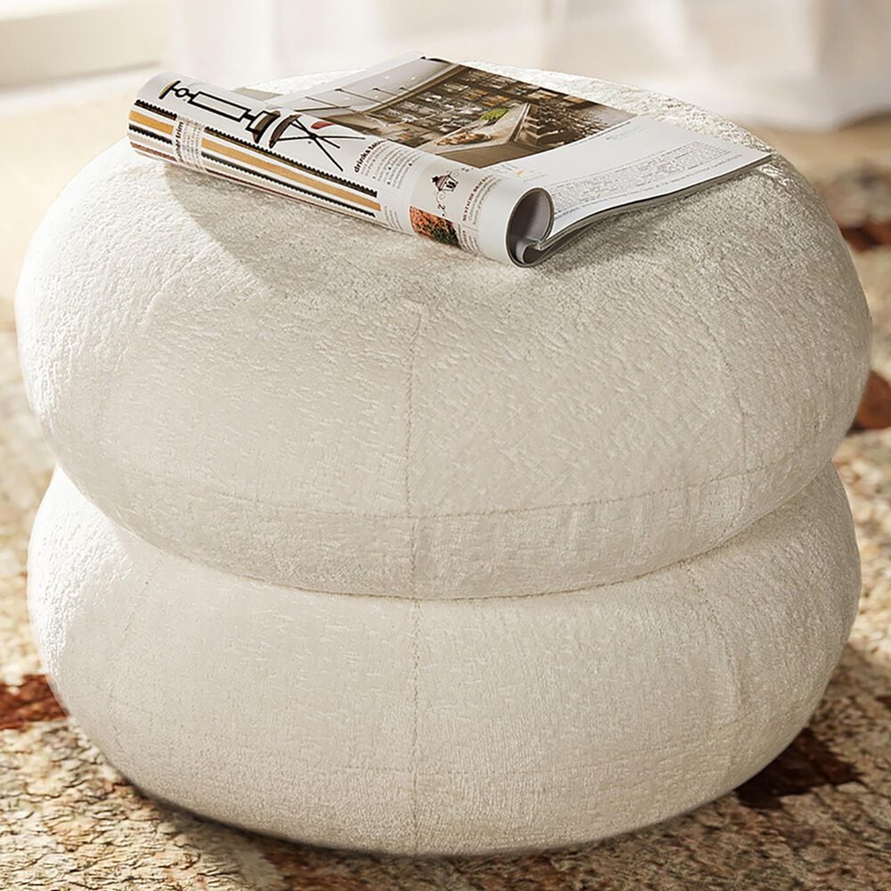 Jennifer Taylor Home Nest Pouf in Almond White, , large