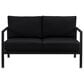 Linon Home Decor Holland Outdoor Loveseat with Black Cushions in Black, , large