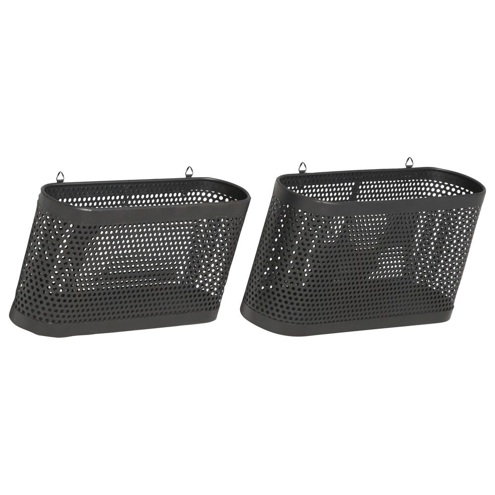 Maple and Jade 10" Industrial Metal Magazine Rack Holder in Black, , large