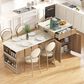 HOMLUX 83" Fluted Kitchen Island in Natural, , large