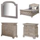 Vantage Summer Creek 4 Piece King Bed Set in Scrubbed Oak, , large