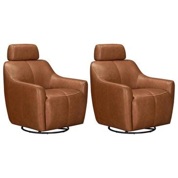 Parker House Miles Swivel Gliding Accent Chair in Renaissance Cinnamon (Set of 2), , large