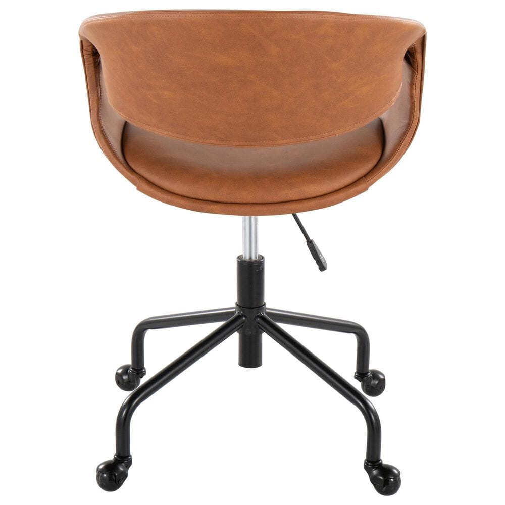 Lumisource Curvo Task Chair with Camel Cushion in Black, , large