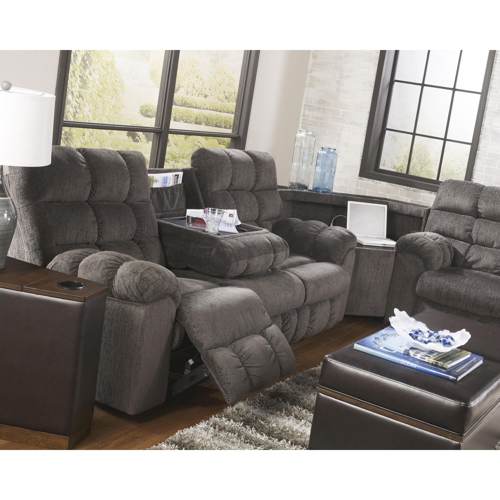 Signature Design by Ashley Acieona Reclining Sofa with Drop Down