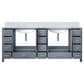 Lexora Home Jacques 84" Double Bathroom Vanity in Dark Grey with 2 cm White Carrara Marble Top and Rectangular Sinks, , large