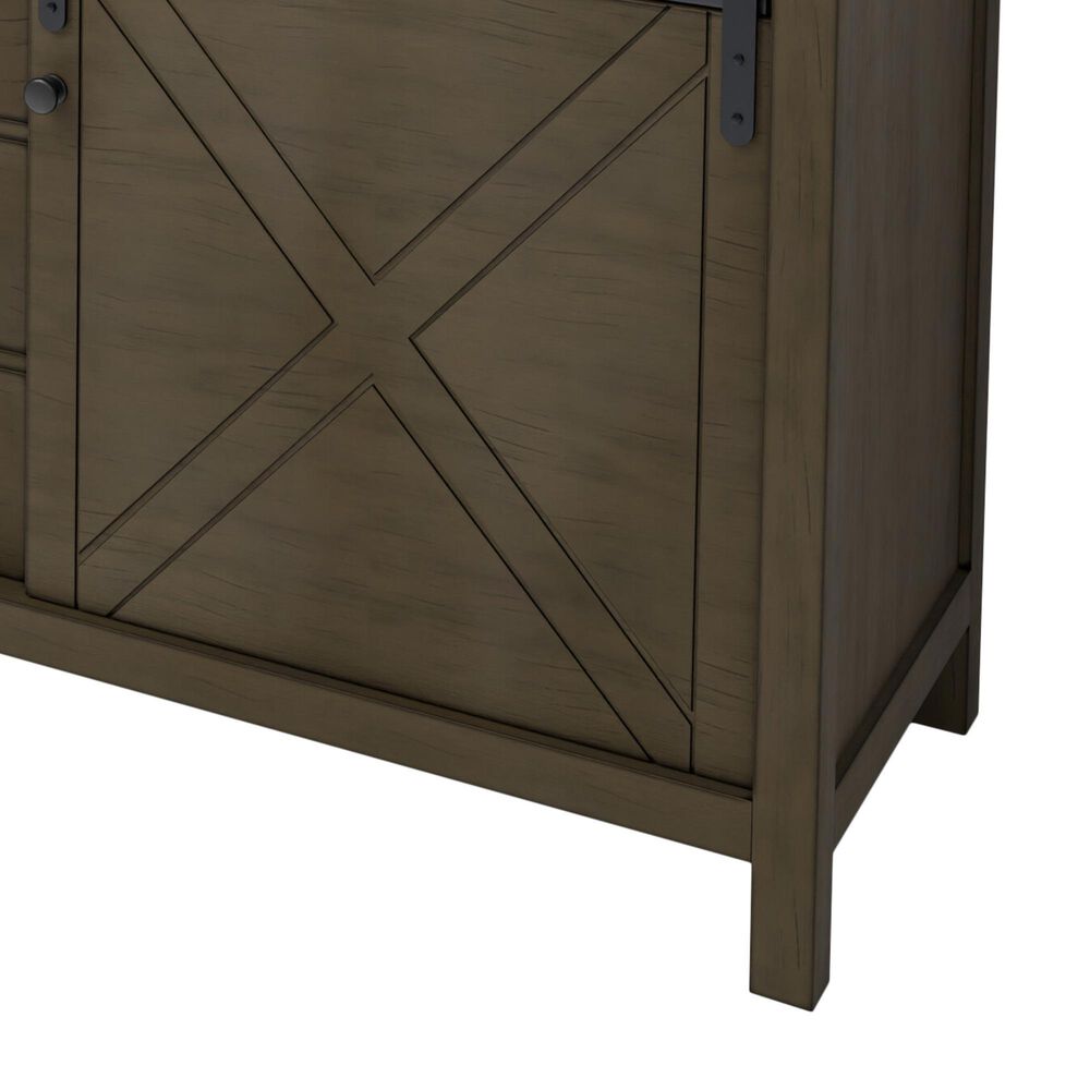 Lexora Home Marsyas 84&quot; Double Bathroom Vanity in Rustic Brown with White Quartz Top and Rectangular Sinks, , large