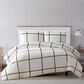 Pem America Truly Soft Windowpane 3-Piece King Duvet Set in Ivory and Black, , large