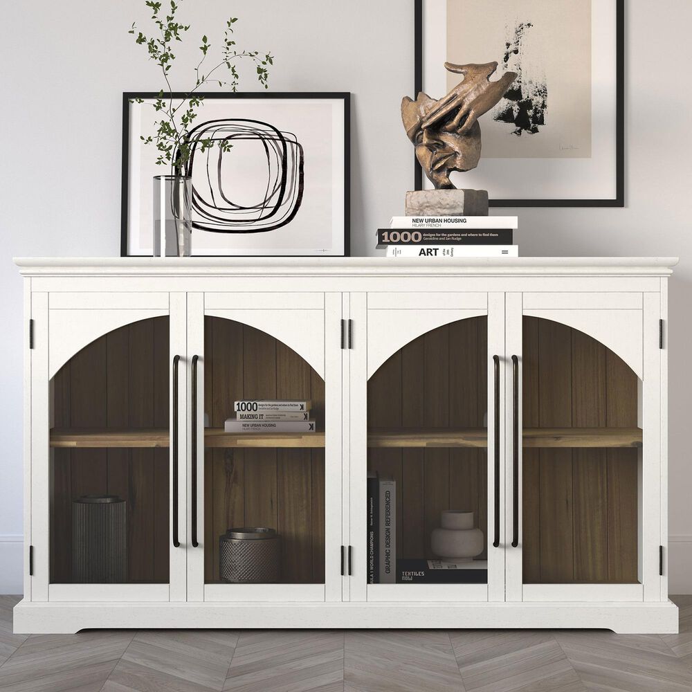 Waltham Archdale 4-Door Accent Cabinet in Antique White, , large