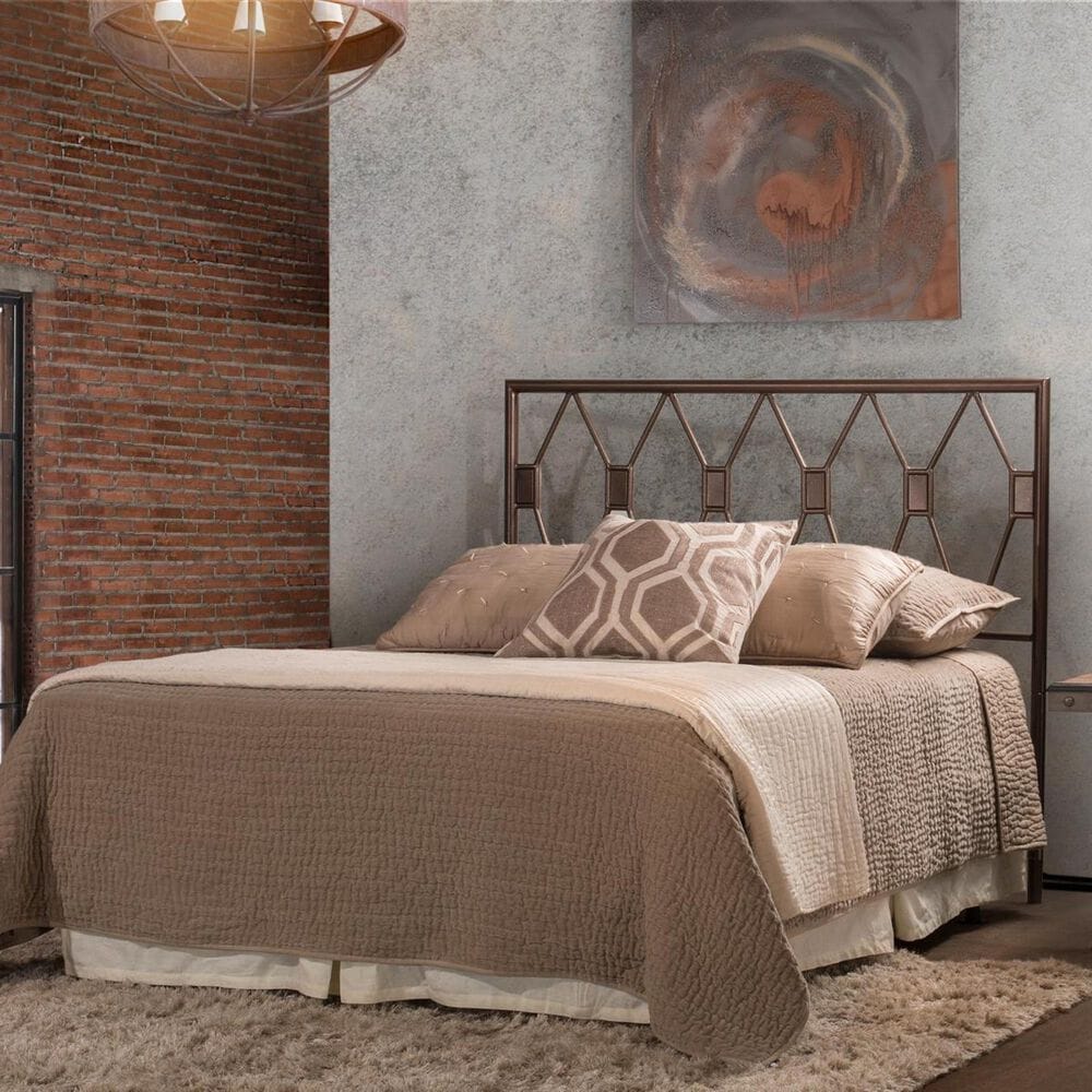 Richlands Furniture Tripoli Queen Metal Headboard in Black Pewter