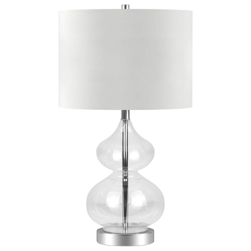 Hudson and Canal Katrin Table Lamp in Clear Glass/Satin Nickel, , large