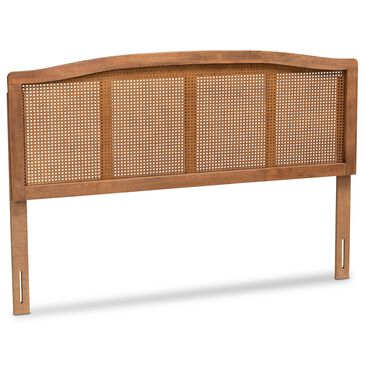 Baxton Studio Marieke Full Panel Headboard in Ash Walnut, , large