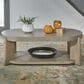 Belle Furnishings Affinity Oval Cocktail Table with Casters in Dusty Taupe and Concrete, , large