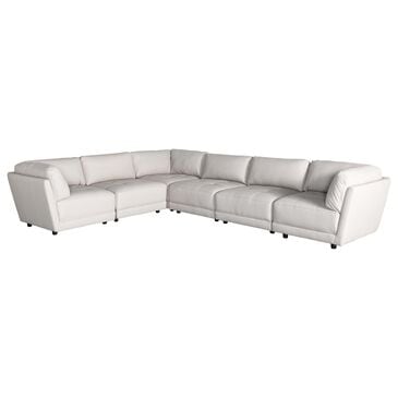 CHATEAU D"AX 6-Piece Modular Leather Sectional in Beige, , large