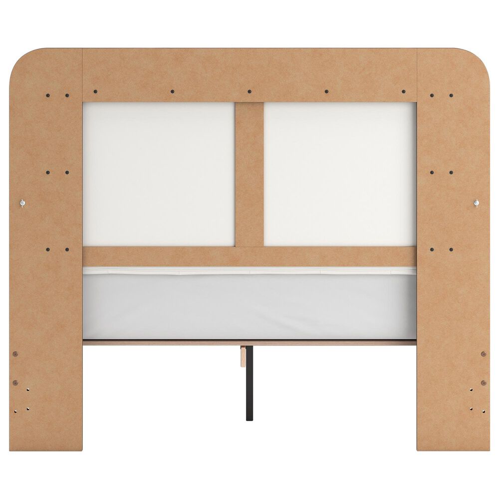 Ashley Kendanport Queen Platform Upholstered Bed in Brown and White, , large