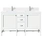James Martin Vanities Addison 60" Double Bathroom Vanity in Glossy White with 3 cm White Zeus Quartz Top and Rectangular Sinks, , large