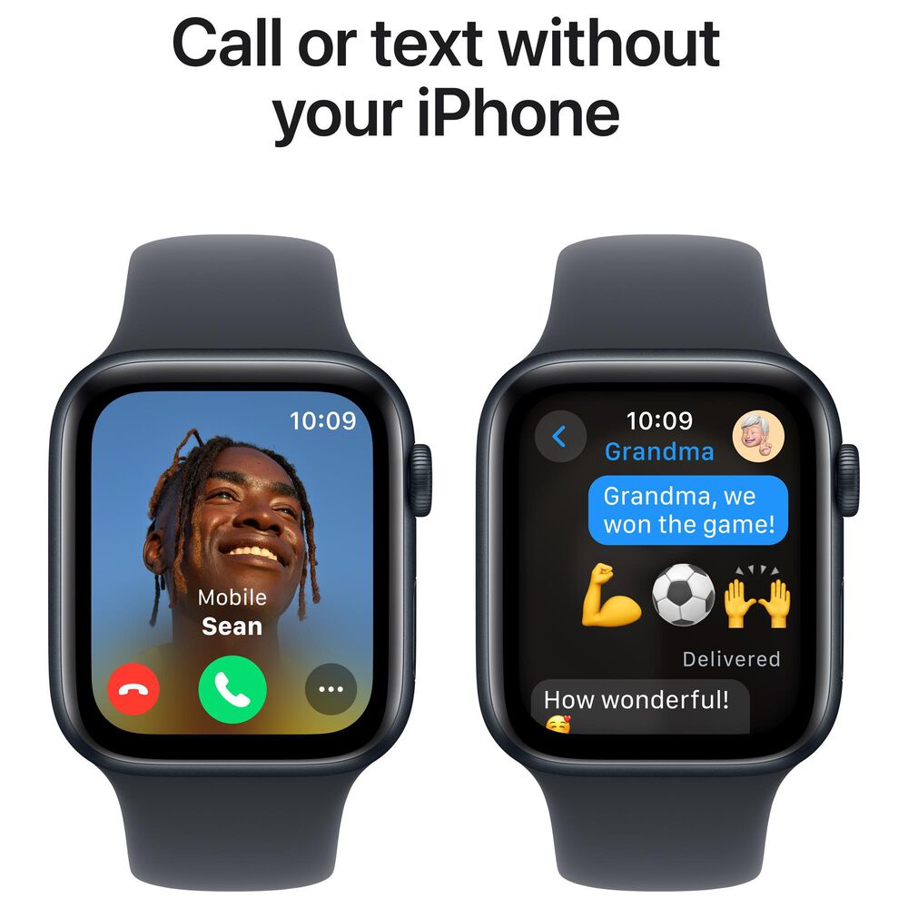 Apple Watch SE GPS 44mm Midnight Aluminum Case with Midnight Sport Band - M/L, , large