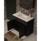 Lexora Home Abbey 36" Single Bathroom Vanity in Black Oak with 2 cm White Cultured Marble Top and Rectangular Sink, , large
