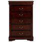 Crown Mark Louis Philip 5 Drawer Chest in Cherry, , large