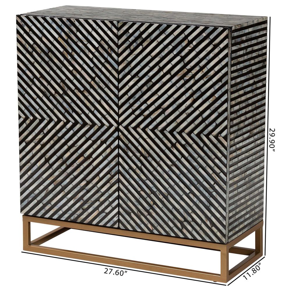 Baxton Studio Belenus Storage Cabinet in Gold, Black and Grey, , large