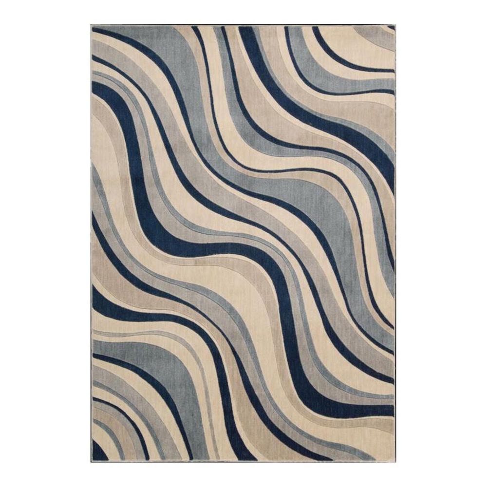 Nourison Somerset ST81 7'9" x 10'10" Ivory Blue Area Rug, , large
