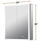 Lexora Home Mesa 24" x 30" LED Mirror Medicine Cabinet with Defogger in Aluminium, , large