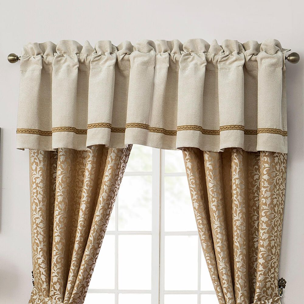 BCP Home Waterford Ansonia 18" x 55" Valance in Ivory and Gold, , large
