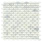 Emser Winter Frost 2" x 2" Oval on 12" x 12" Marble Mosaic Sheet, , large