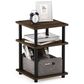HOMLUX 3-Tier Side Table in Columbia Walnut and Black, , large