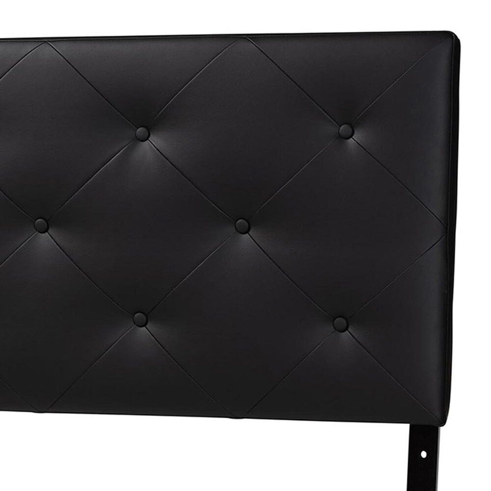Baxton Studio Baltimore Queen Upholstered Panel Headboard in Black, , large