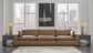 Ashley Emilia 3-Piece Stationary Symmetrical Sectional Sofa in Caramel, , large