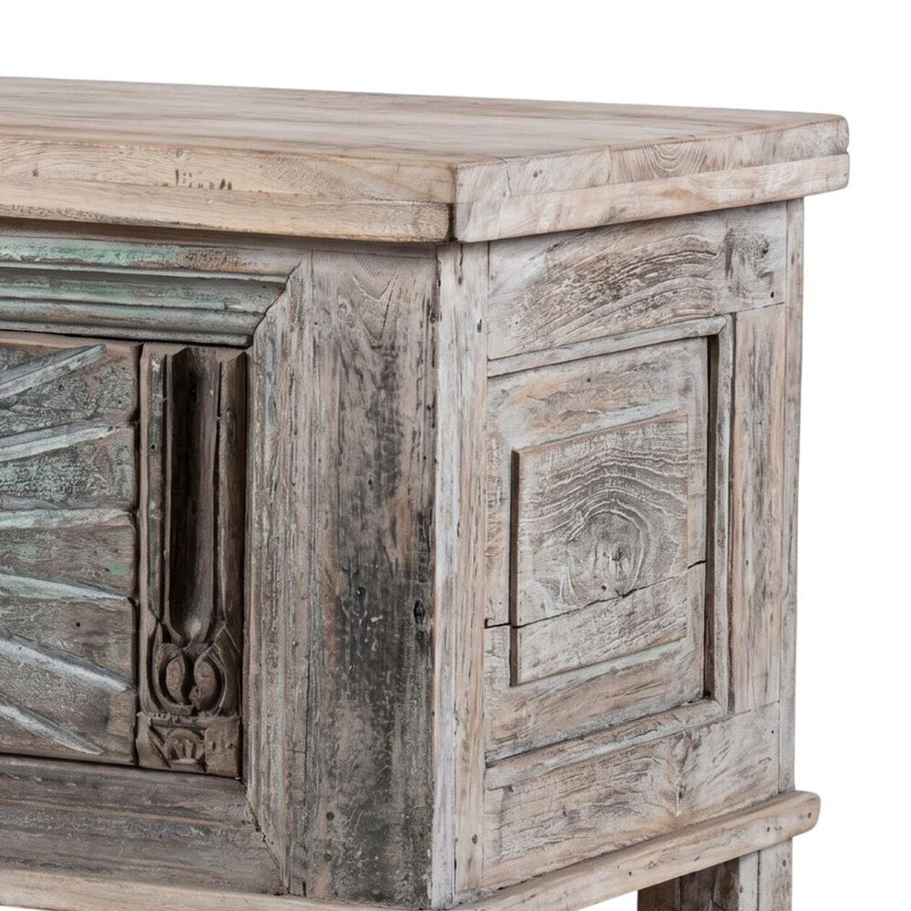 Jaipur Home One of a Kind Old World Treasure Storage Trunk in weathered Grey and Natural, , large