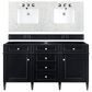 James Martin Vanities Brittany 60" Double Bathroom Vanity in Black Onyx with 3 cm Eternal Jasmine Pearl Quartz Top, , large