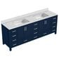 Lexora Home Jacques 84" Double Bathroom Vanity in Navy Blue with 2 cm White Quartz Top and Rectangular Sinks, , large