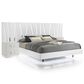 New Heritage Europa Wood Cal King Panel Bed with 2 Nightstands in White, , large
