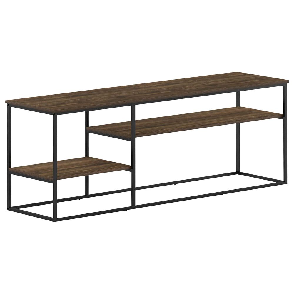 HOMLUX 60" TV Stand with 2 Open Storage Shelves in Columbia Walnut, , large