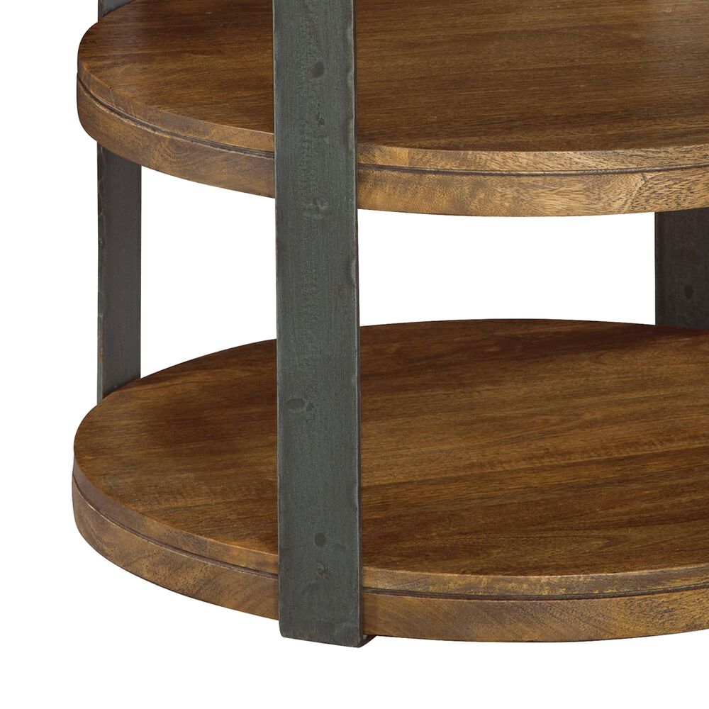 Hekman Bedford Park Iron Strap Lamp Table in Brown and Black, , large