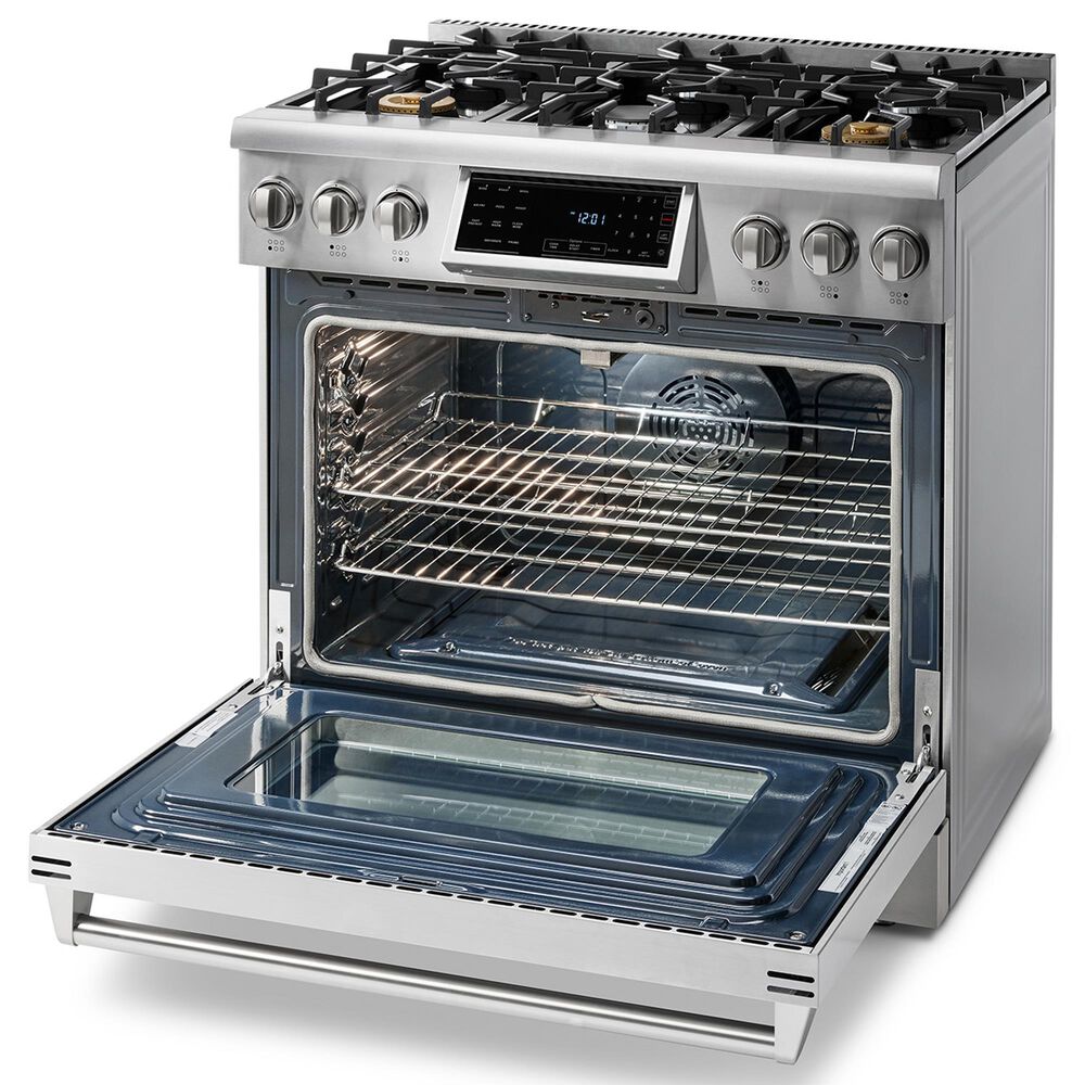 Thor Kitchen 36&quot; Professional Gas Range with Storage Drawer in Stainless Steel, , large