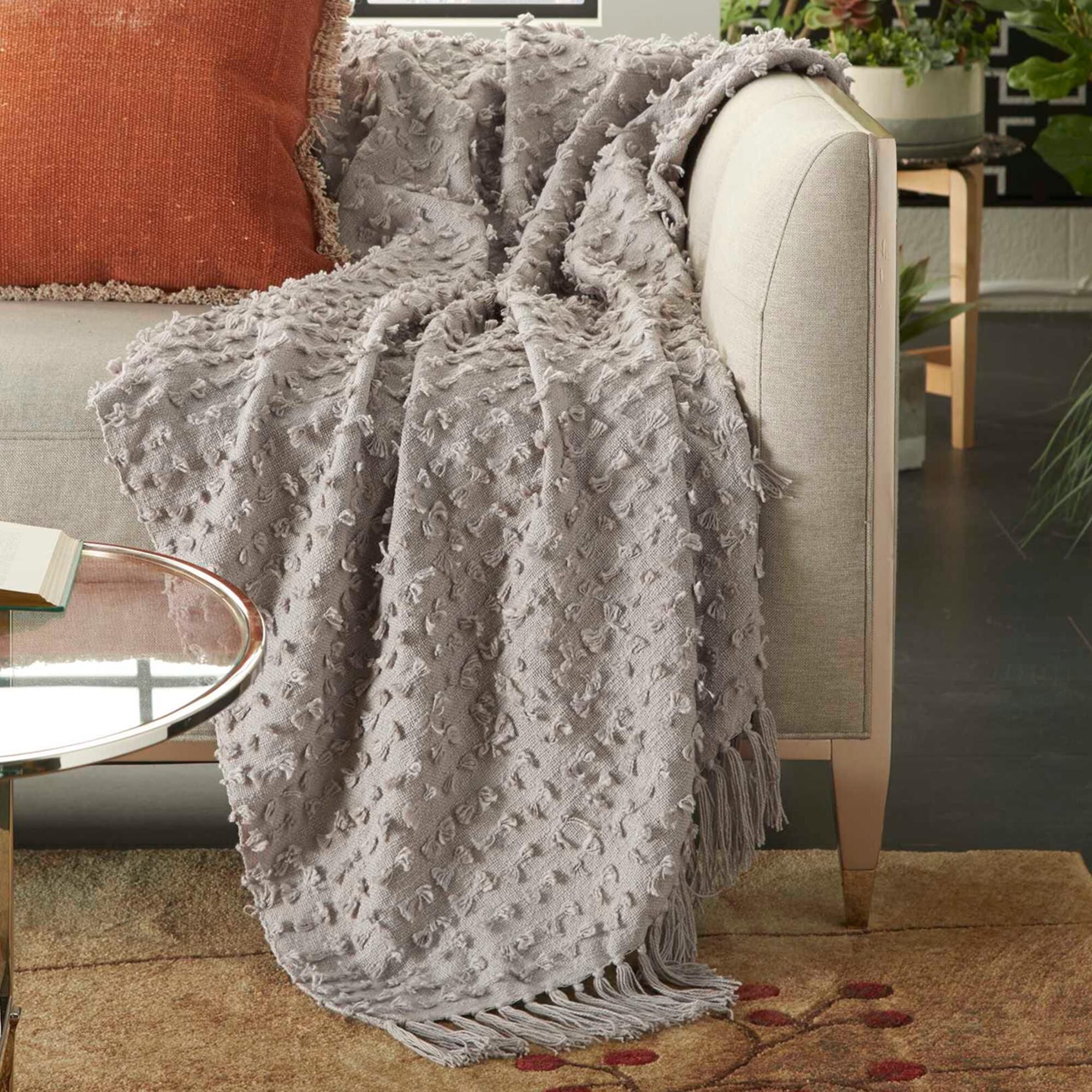 Nourison Lifestyle Throw Blanket in Khaki NFM
