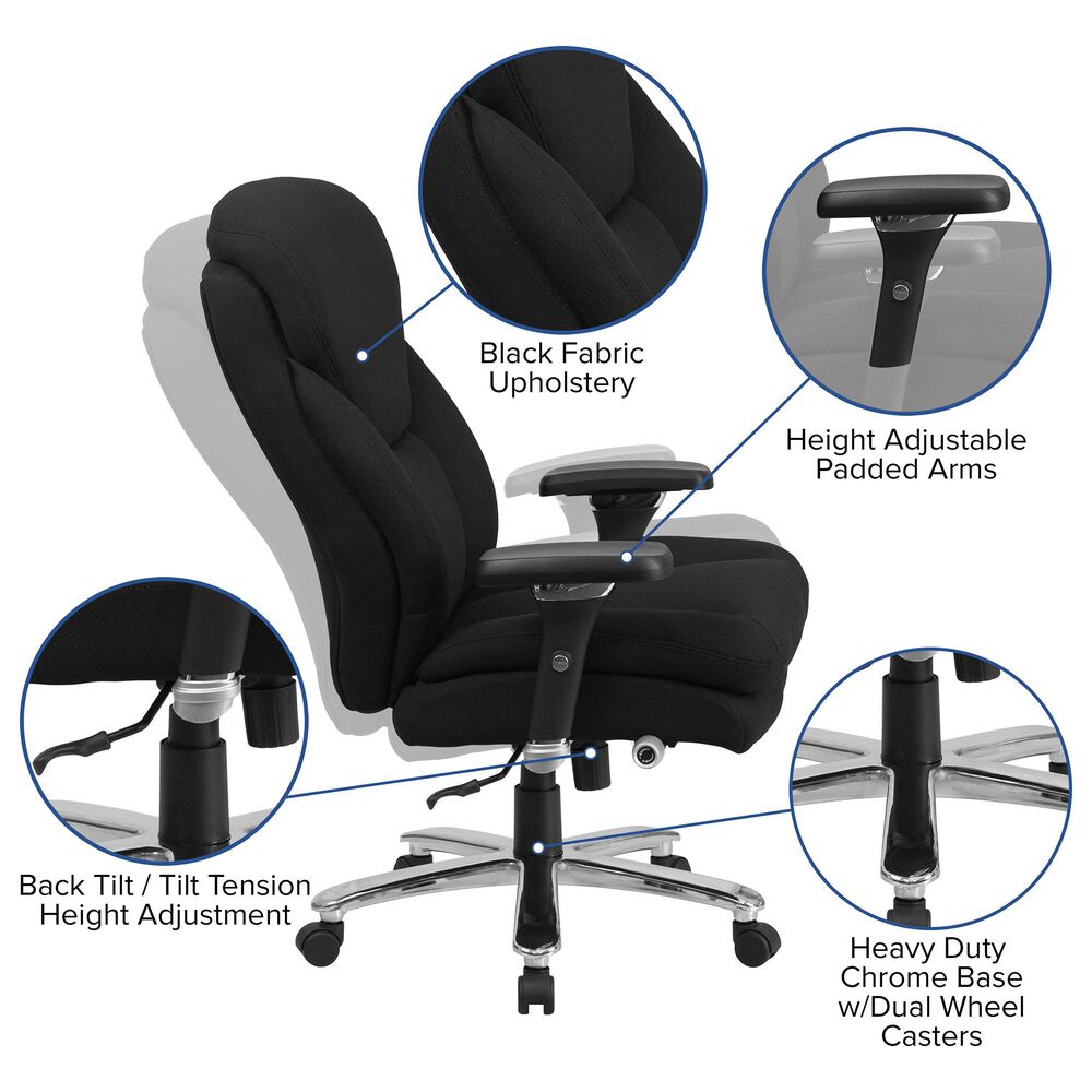 Flash Furniture 48&quot;HERCULES Big &amp; Tall Office Chair in Black, , large