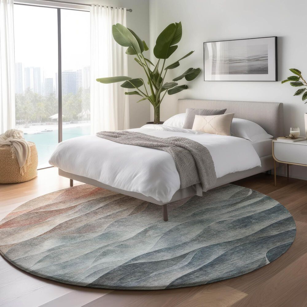 Dalyn Rug Company Pacifica PA2 8&#39; Round Teal Area Rug, , large