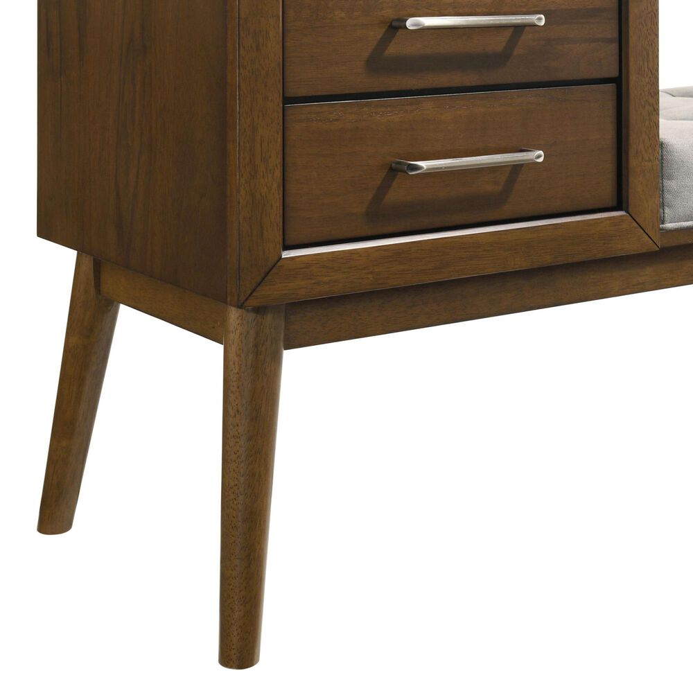 Mayberry Hill Malibu 2-Drawer Bench in Walnut, , large