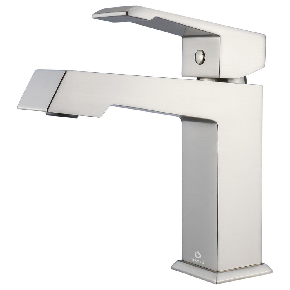 Lexora Home Labaro Single Hole Waterfall Bathroom Faucet in Brushed Nickel, , large