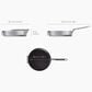 Joseph Joseph Space Steel 11" Non-Stick Frying Pan with Folding Handle and Lid in Stainless Steel, , large