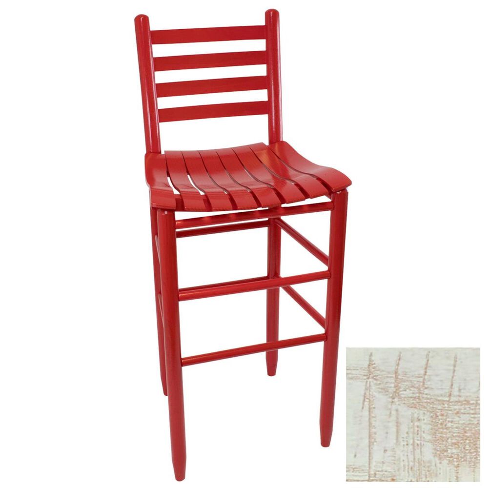Lakeside Asheville Ladderback Barstool in Woodleaf White, , large