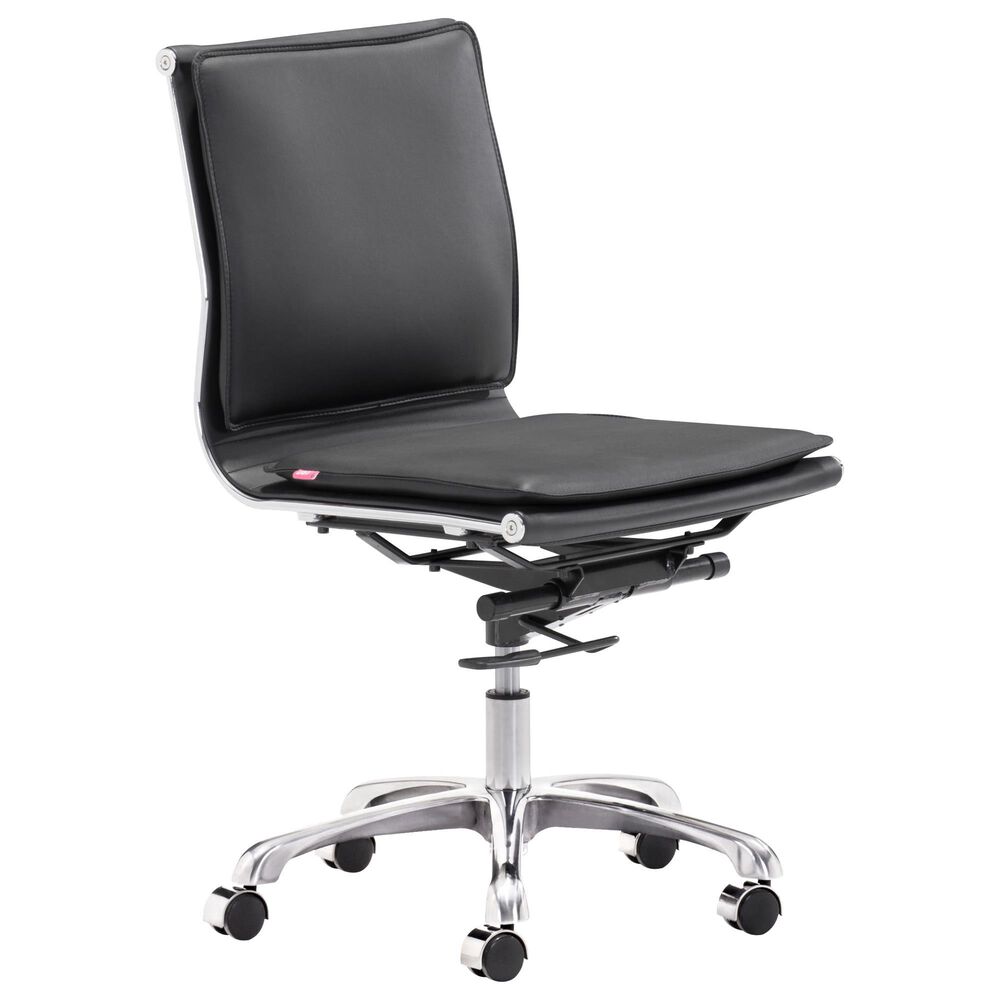 Zuo Modern Lider Plus Office Chair in Black and Silver, , large