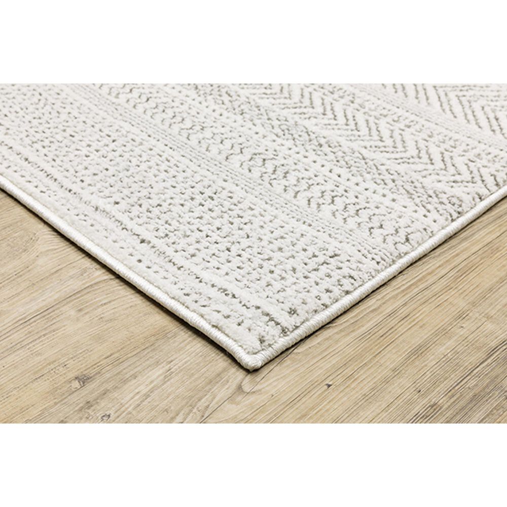 Oriental Weavers Montecito Geo Stripes 2&#39;3&quot; x 7&#39;6&quot; White Runner, , large