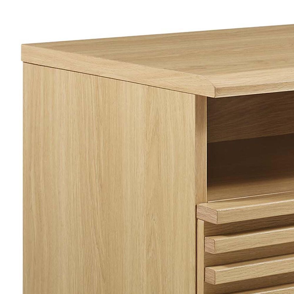 Modway Render 1 Drawer and Shelf Wall Mount Nightstand in Oak, , large